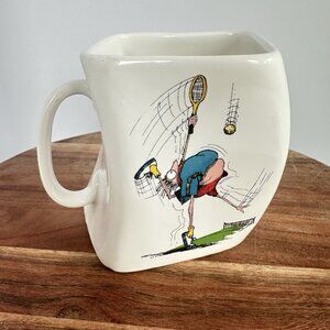 Vintage Golf coffee mug Twisted Tennis 1992 " The Results Of Over Serve‎ "